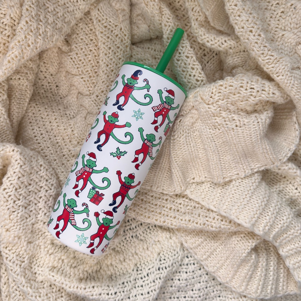 Monkey Mas Starbucks X Roller Rabbit Stainless Steel Tumbler.